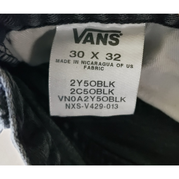 Vans V16 Jeans Mens 30x32 Black Slim Fit Mid Rise Skateboarding Denim Pants - Picture 5 of 9
